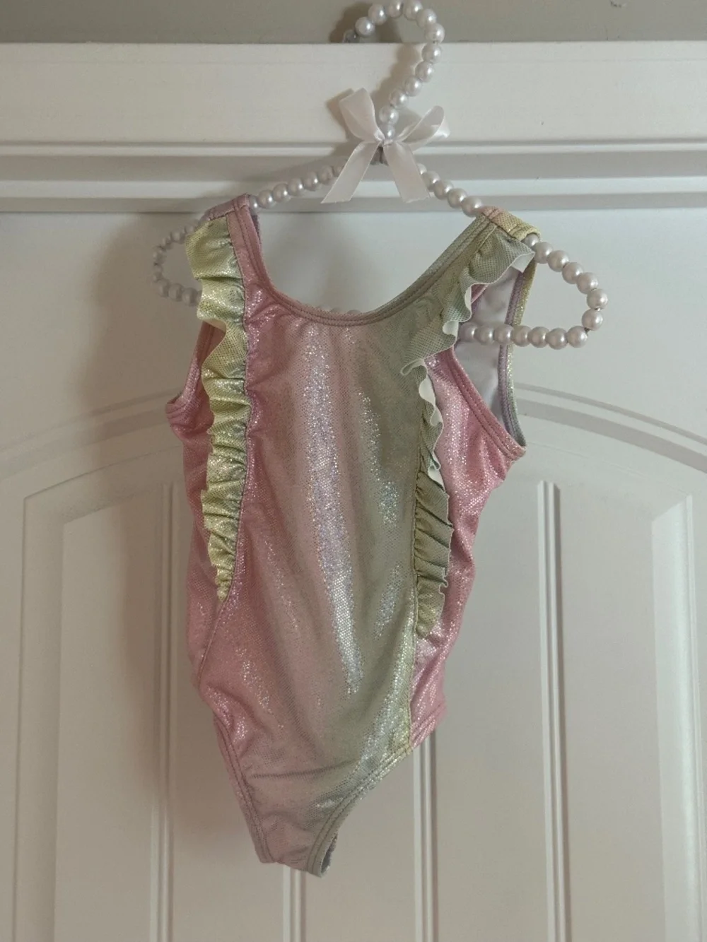 Pink Platinum’s Girls Ruffled Shimmer 3T Swimsuit
